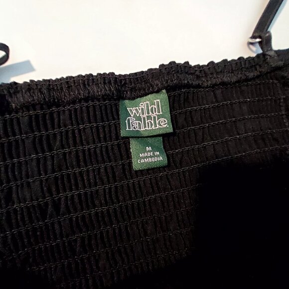 Wild Fable Womens Black Cropped Tank Top With Lace Trim & Adjustable Straps M - Picture 5 of 7